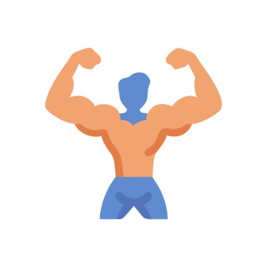 Güçlü adam biceps kaldırma izole ikon tasarımı, spor vücut geliştirme ve sağlıklı tema vektör ilüstrasyon