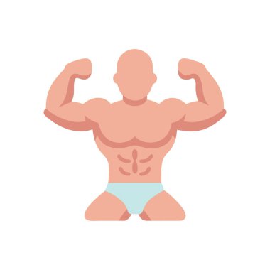 Güçlü erkek vücudu izole edilmiş vektör çizimi