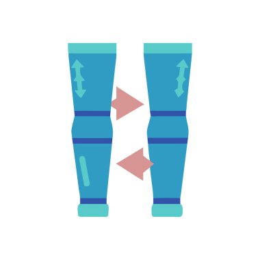 Beyaz arkaplanda izole edilmiş iki renkli çorap simgesi, vektör illüstrasyonu