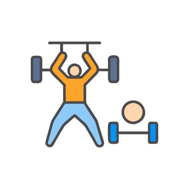 egzersiz rengi düz vektör simgesi