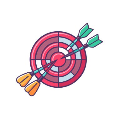 Dart renk ikonu vektör illüstrasyon tasarımı olan hedef