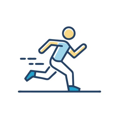 Renk çizgisi simgesini çalıştır. İzole vektör çizimi. Web sayfası, mobil uygulama, tanıtım için resim çizelgesi.