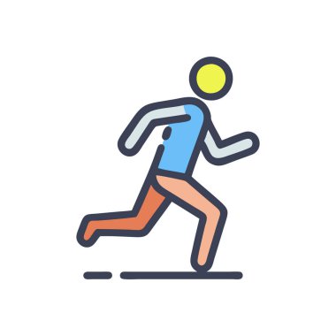 çalıştırıcı renk simgesi vektörü çalışıyor. Koşu işareti. izole edilmiş sembol çizimi