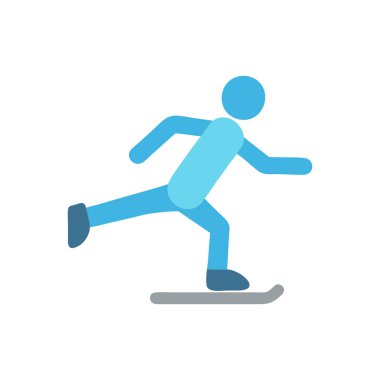 Beyaz arkaplanda paten simgesi, düz tasarım