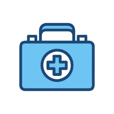 İlk yardım çantası simgesi vektörü. izole çizgi gösterimi