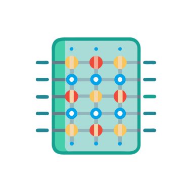 mikroçip simgesi. düz dizayn