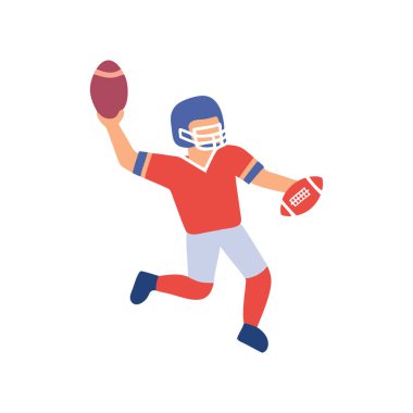 Top vektör illüstrasyon tasarımı olan Amerikalı futbolcu