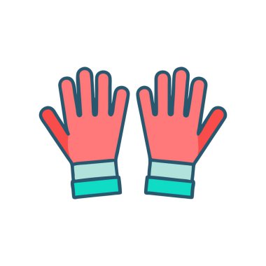 Basit tasarım ve ağ için eldiven renk vektör simgesi
