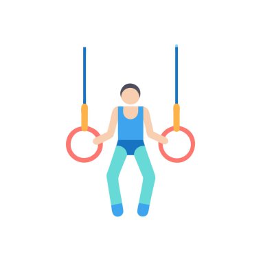 Bir adamın vektör çizimi ve beyaz arkaplanda bir ip