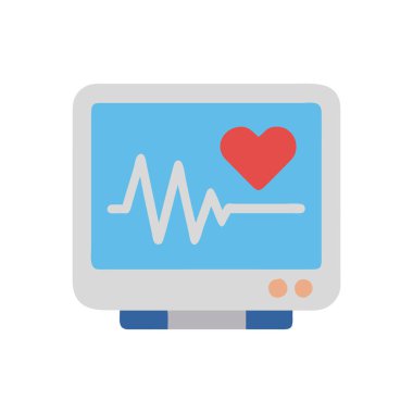 kalp vektörü renk düz simgesi