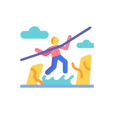 Halat vektör düz çizim tasarımı olan adam