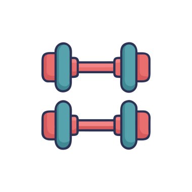 Düz biçimli dambıl simgesi beyaz arkaplanda izole edildi