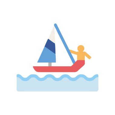 tekne düz simge vektör çizim