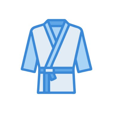 Kimono vektörü ince çizgi simgesi