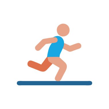 koşan mavi renkli adam