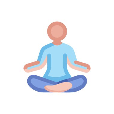 yoga poz simgesi düz izole vektör