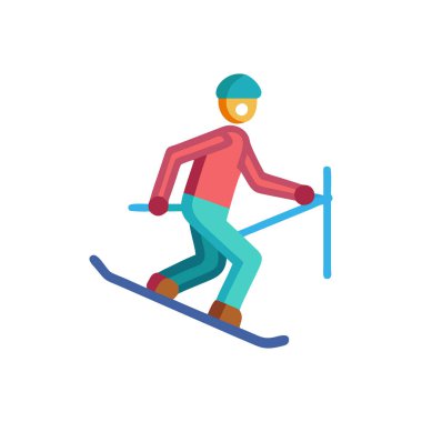 kayak sporu renk ikonu. vektör illüstrasyonu