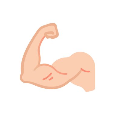 güçlü insan kolu simgesi, çizgi film tarzı