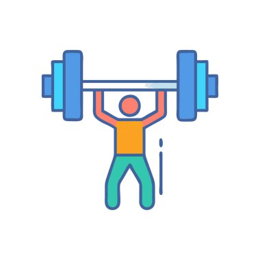 Halter kaldıran bir adamın renk vektör çizimi