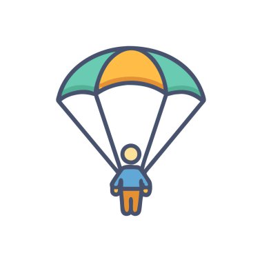 Yumuşak yeşil arkaplanda izole edilmiş modada paraşüt simgesi