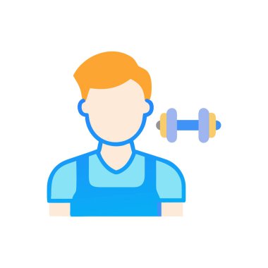 Dambıl düz ikon vektör illüstrasyon tasarımlı adam