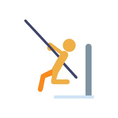 Ağ ve mobil uygulama tasarımınız için beyaz arkaplanda sıçrama simgesi vektörü izole edildi, atlama logosu kavramı