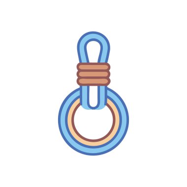 izole edilmiş halat vektörü düz ağ simgesi