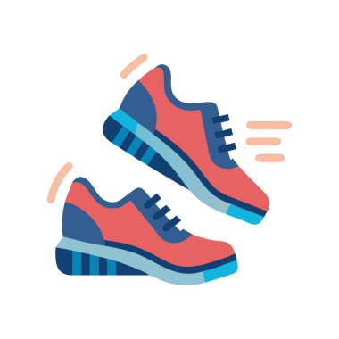 Spor ayakkabıları ve spor ayakkabıları ikon vektör çizimi tasarımı