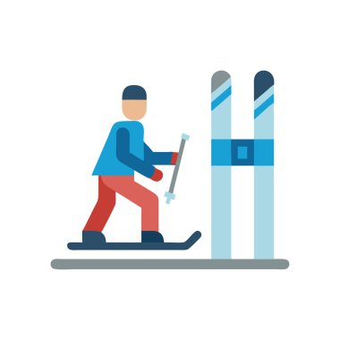 Erkek kayak sporu aktivite vektör çizimi tasarımı