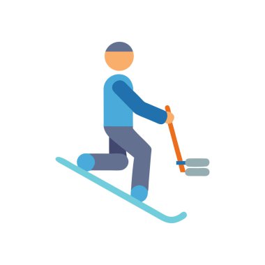 Vektör içinde kayak simgesi. logotype - doodle düz biçimi