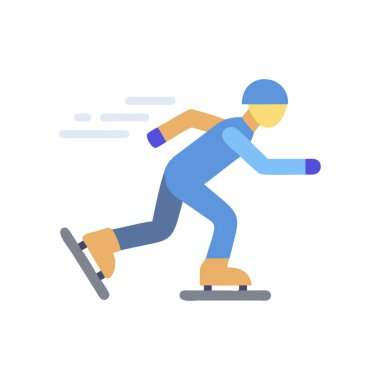 Düz stil buz pateni sporu simgesi