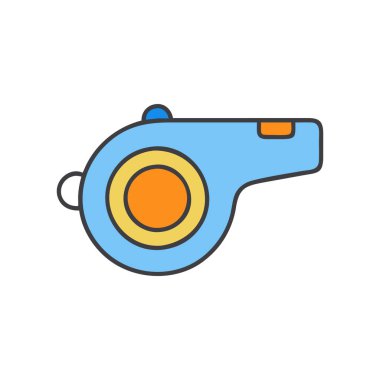 Beyaz arka planda ıslık vektör çizimi. Birinci kalite semboller. Konsept ve grafik tasarımı için vuruş simgesi.