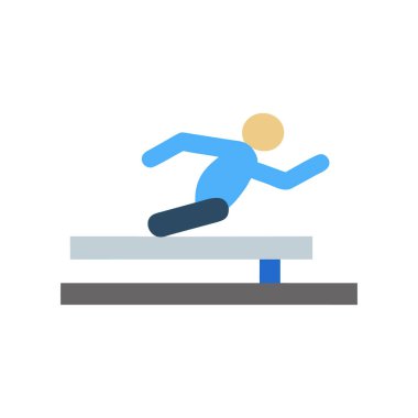 Atlayan atlet ikonu. düz dizayn. vektör 10 illüstrasyon