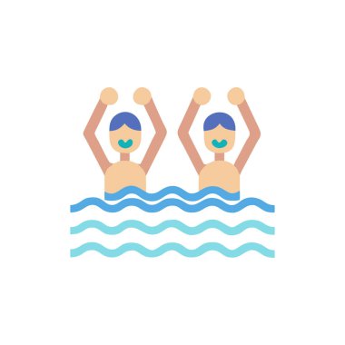 yüzme havuzu ikonu vektör illüstrasyonu