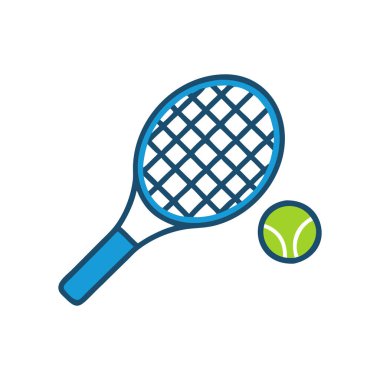 Tenis vektörü düz illüstrasyon simgesi