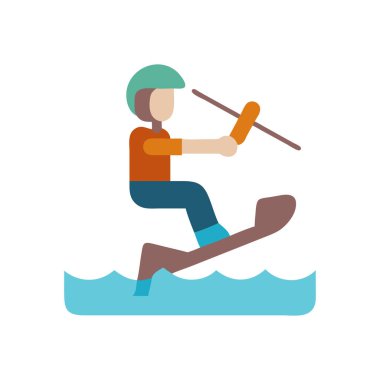 Buz patenli adam ikon vektör çizim tasarımı