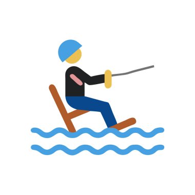 Erkek balıkçılık simgesi, vektör çizimi beyaz arkaplanda izole edildi