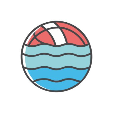 Beyaz arkaplanda plaj topu simgesi