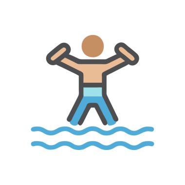yüzen adam simgesi vektör çizimi