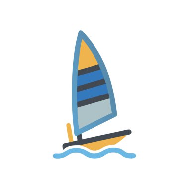 yelkenli ikonu vektör illüstrasyonu