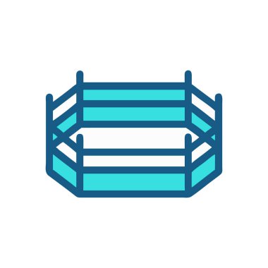 Mavi çizgi ahşap masa simgesi beyaz arkaplanda izole edildi. Mavi daire düğmesi. vektör illüstrasyonu