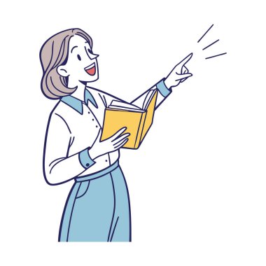 Kitap ve akıllı telefon tasarımı olan kadın, edebiyat okuyan ve tema vektör illüstrasyonunu okuyan kişi