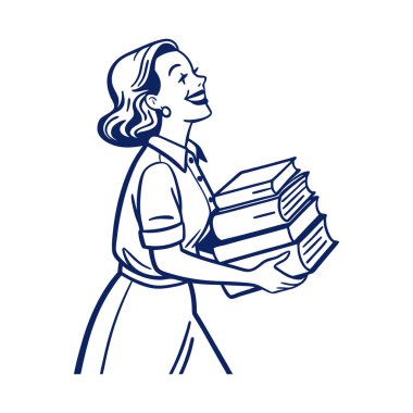 Kadın holding yığın klasörler.