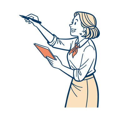 Elinde boş kağıt olan kadın.