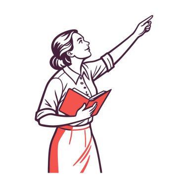 Kadın doktor elinde bir kitapla.