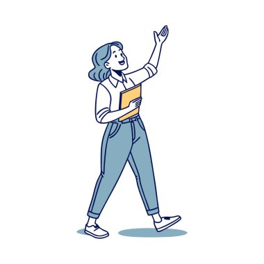 Sarı ceketli ve sarı etekli kız..