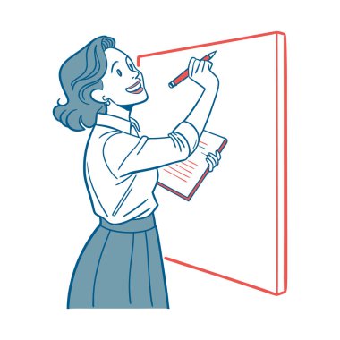 Öğretmen ya da öğretmen, öğretmen, sınıfta ders.