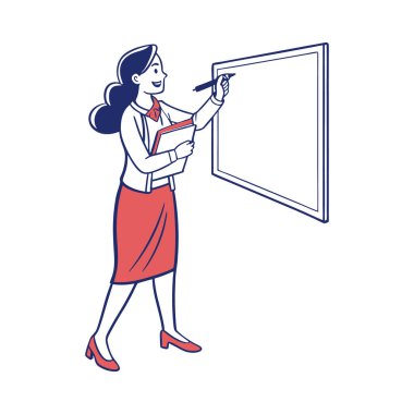 Pano ile genç kadın