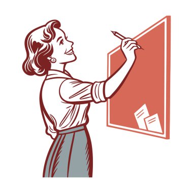 Boş tahtası olan bayan öğretmen ya da öğrenci