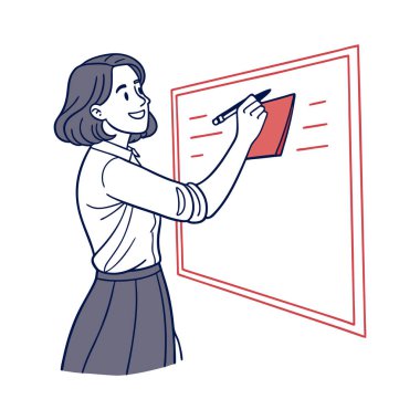 Kalem çizen genç kız.